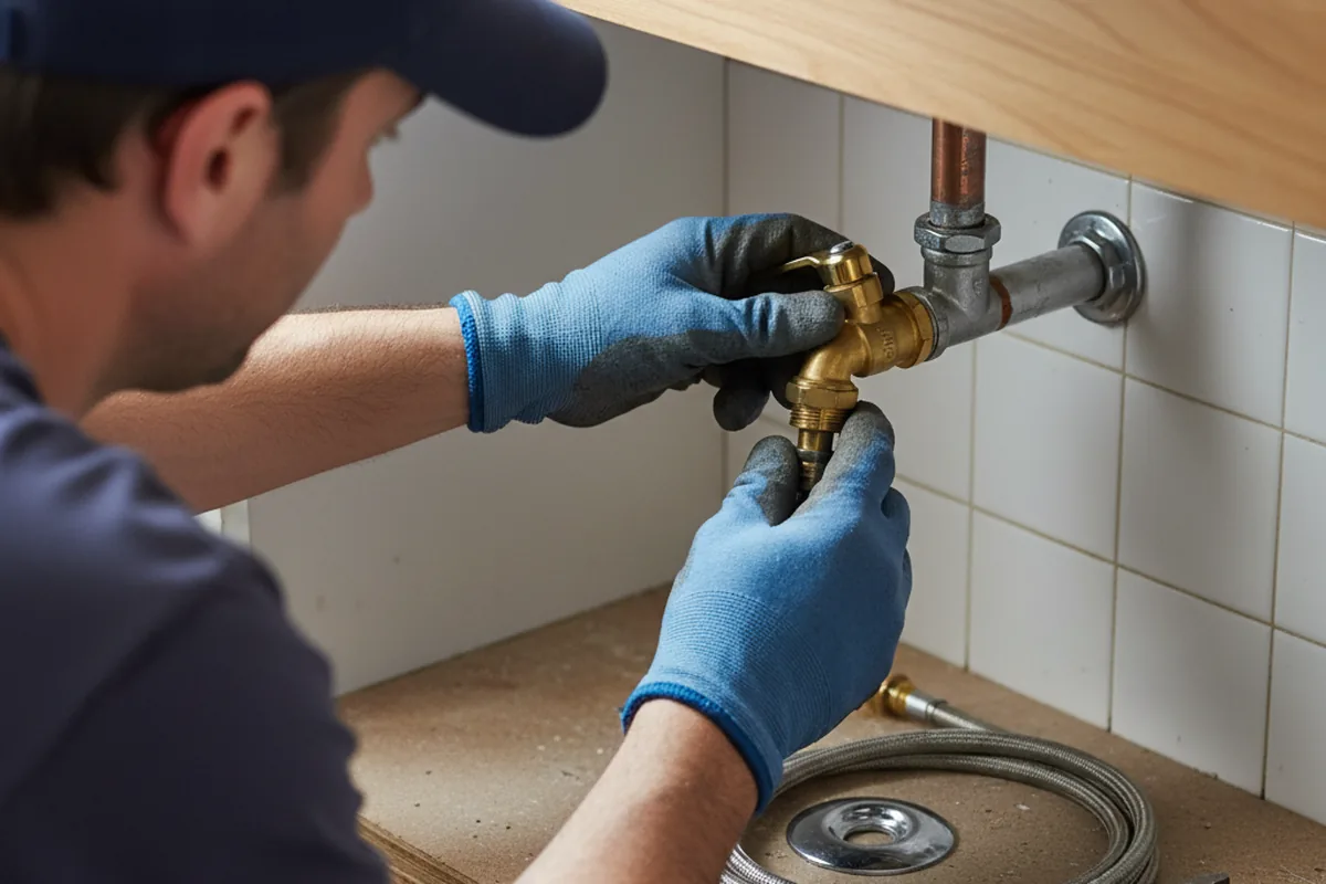 Shutoff valve and fitting work during Burst Pipe Repair in Aberdeen